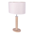 Lampa stołowa MERCEDES 1xE27/40W/230V 60 cm kremowa/dąb