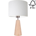 Lampa stołowa MERCEDES 1xE27/40W/230V śr. 43 cm biała/dąb – certyfikat FSC