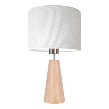 Lampa stołowa MERCEDES 1xE27/40W/230V śr. 43 cm biały/dąb