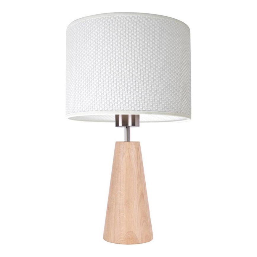 Lampa stołowa MERCEDES 1xE27/40W/230V śr. 43 cm biały/dąb