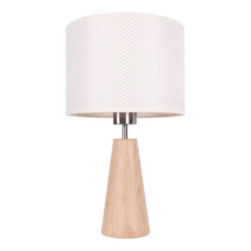 Lampa stołowa MERCEDES 1xE27/40W/230V średnica 43 cm kremowa/dąb