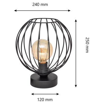 Lampa stołowa MERCURE 1xE27/15W/230V czarna