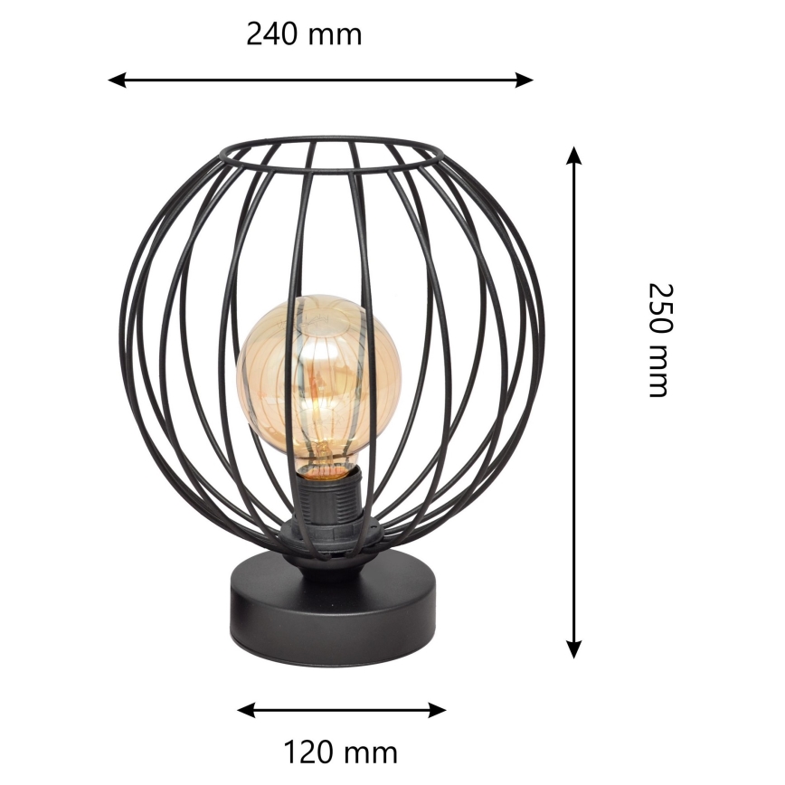 Lampa stołowa MERCURE 1xE27/15W/230V czarna