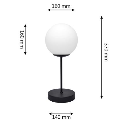Lampa stołowa MOON 1xE27/15W/230V czarny