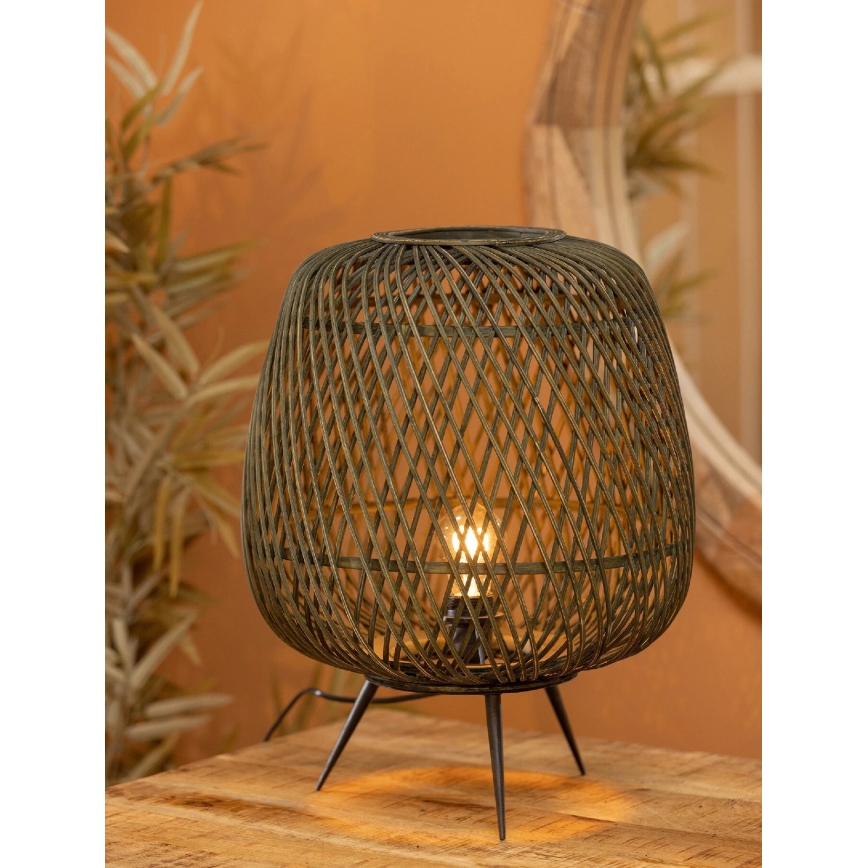 Lampa stołowa MOZA 1xE27/60W/230V bambus zielony