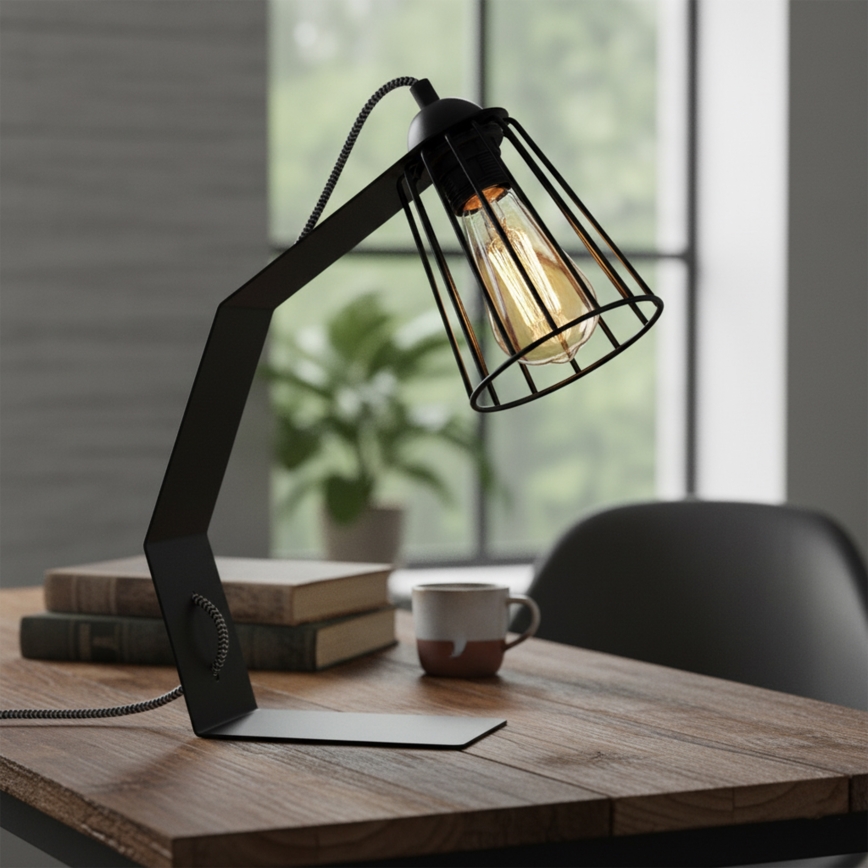 Lampa stołowa NANDO 1xE27/15W/230V czarna