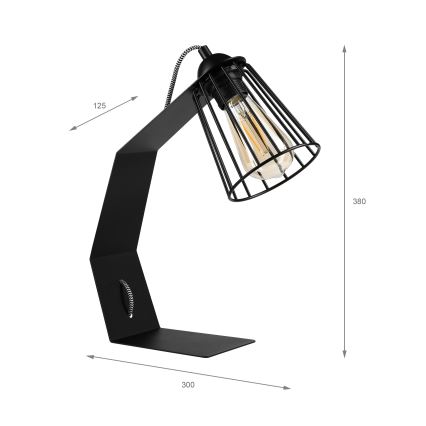 Lampa stołowa NANDO 1xE27/15W/230V czarna