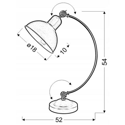 Lampa stołowa OLD 1xE27/40W/230V czarna