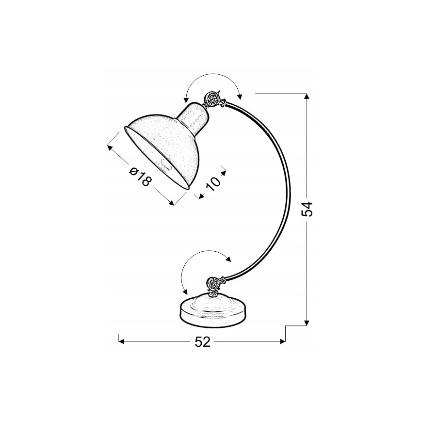 Lampa stołowa OLD 1xE27/40W/230V czarna