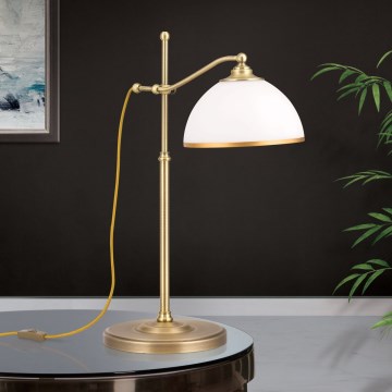 Lampa stołowa OLD LAMP 1xE27/40W/230V 65 cm biały/mosiądz