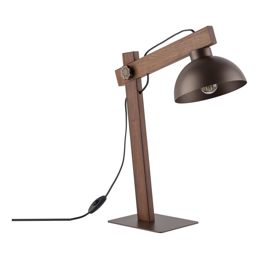 Lampa stołowa OSLO 1xE27/15W/230V orzech/brązowe