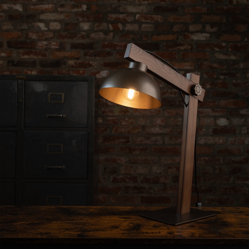 Lampa stołowa OSLO 1xE27/15W/230V orzech/brązowe