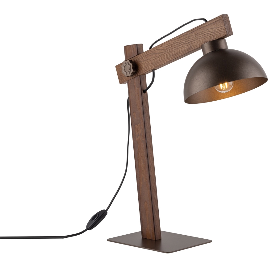Lampa stołowa OSLO 1xE27/15W/230V orzech/brązowe