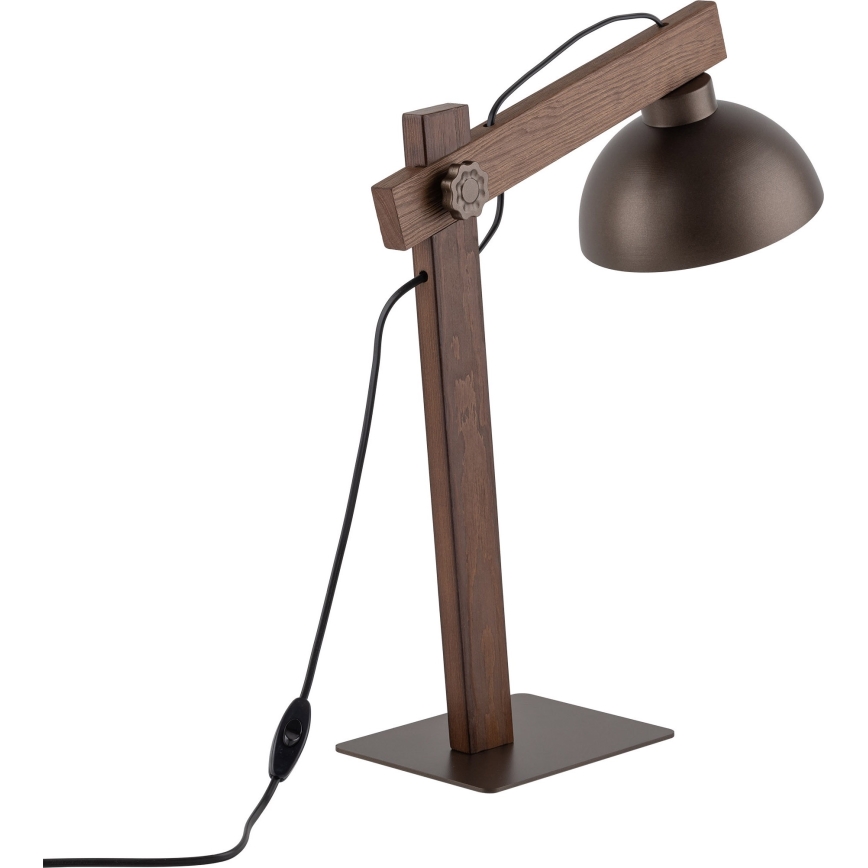 Lampa stołowa OSLO 1xE27/15W/230V orzech/brązowe