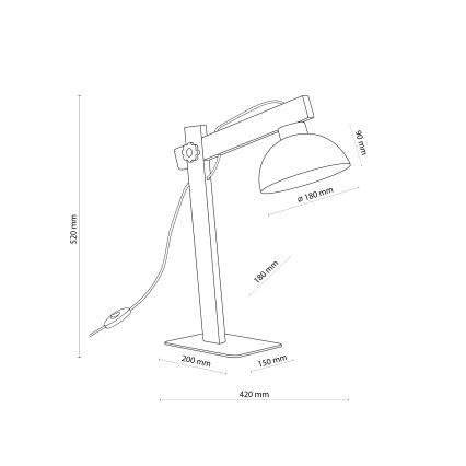 Lampa stołowa OSLO 1xE27/15W/230V orzech/brązowe