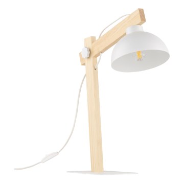 Lampa stołowa OSLO 1xE27/15W/230V sosna/biały