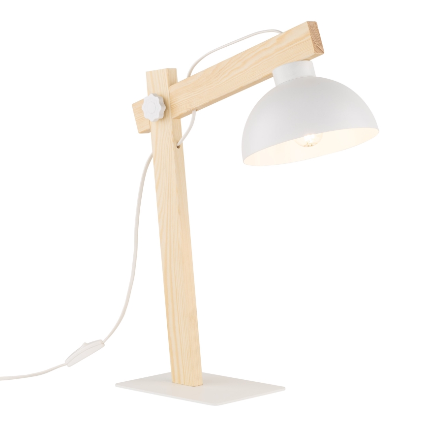 Lampa stołowa OSLO 1xE27/15W/230V sosna/biały