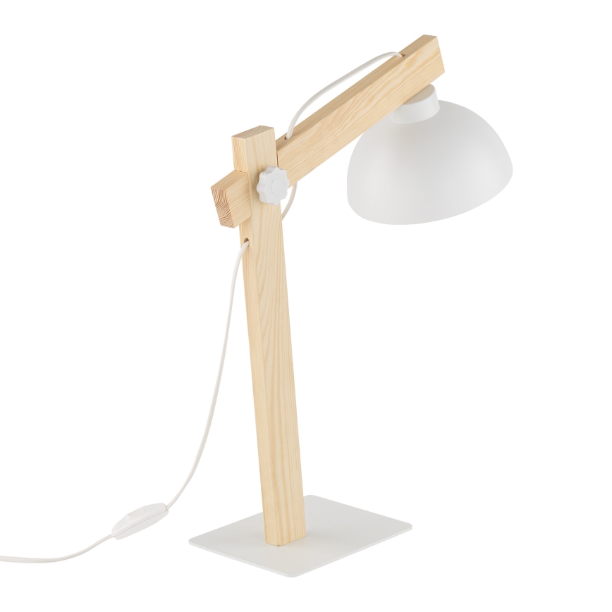 Lampa stołowa OSLO 1xE27/15W/230V sosna/biały