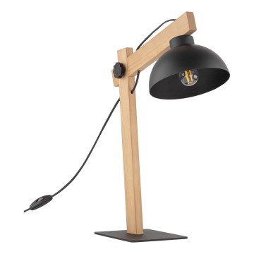 Lampa stołowa OSLO 1xE27/15W/230V sosna/czarny