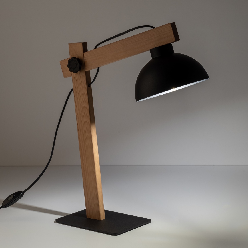 Lampa stołowa OSLO 1xE27/15W/230V sosna/czarny