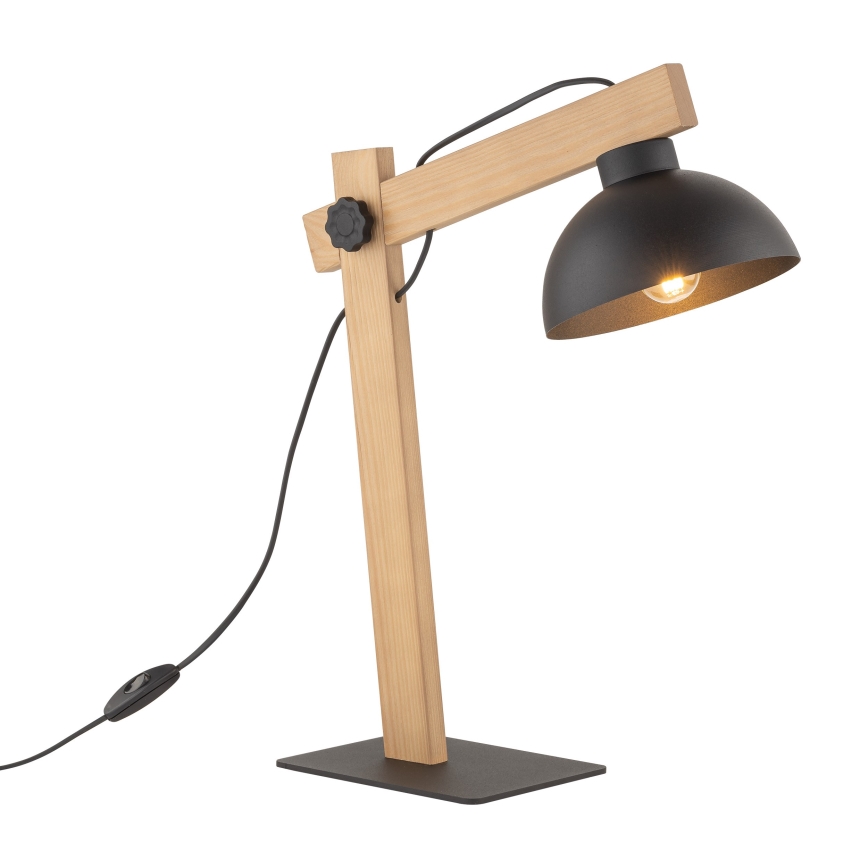 Lampa stołowa OSLO 1xE27/15W/230V sosna/czarny