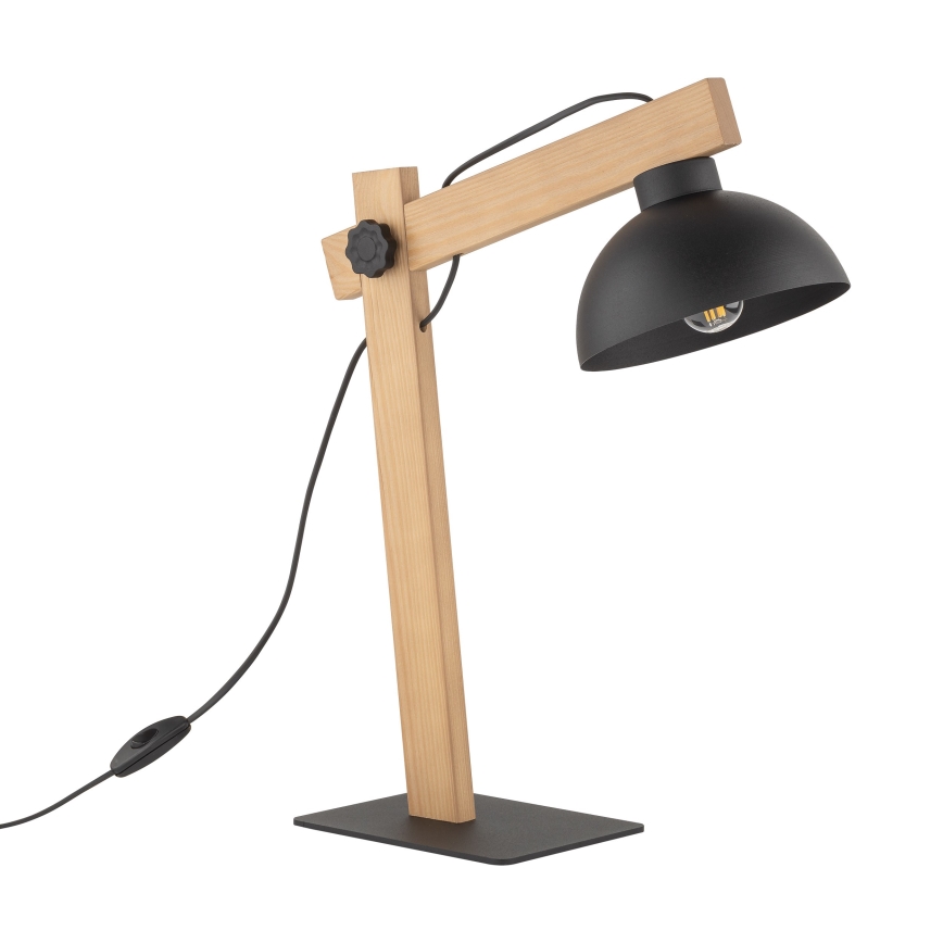 Lampa stołowa OSLO 1xE27/15W/230V sosna/czarny