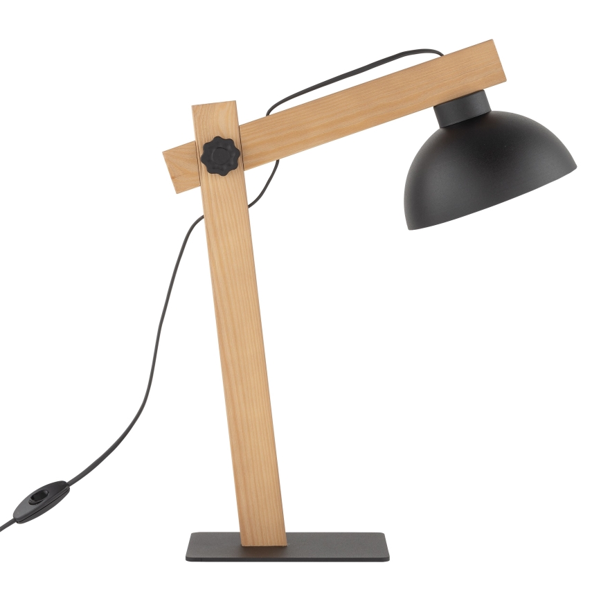 Lampa stołowa OSLO 1xE27/15W/230V sosna/czarny