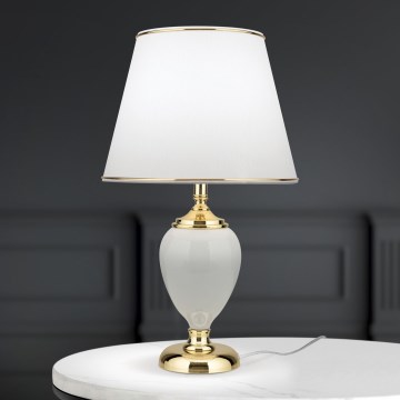 Lampa stołowa OVUM 1xE27/40W/230V 48 cm ceramika biały/złoty