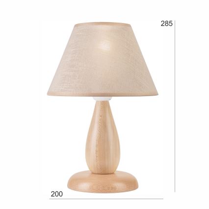 Lampa stołowa PERA 1xE27/60W/230V beżowa/buk