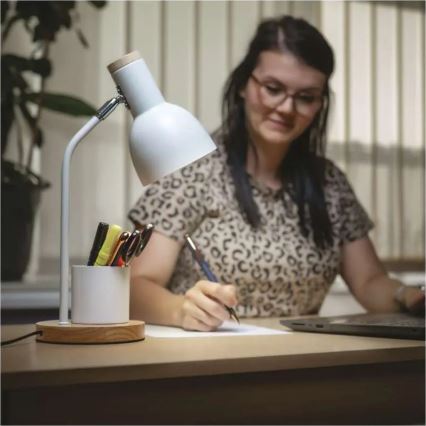 Lampa stołowa POPPY 1xE27/25W/230V biała