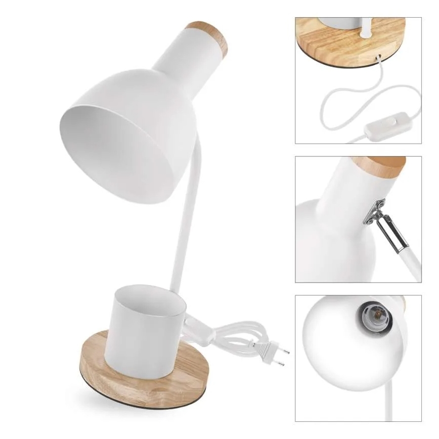 Lampa stołowa POPPY 1xE27/25W/230V biała