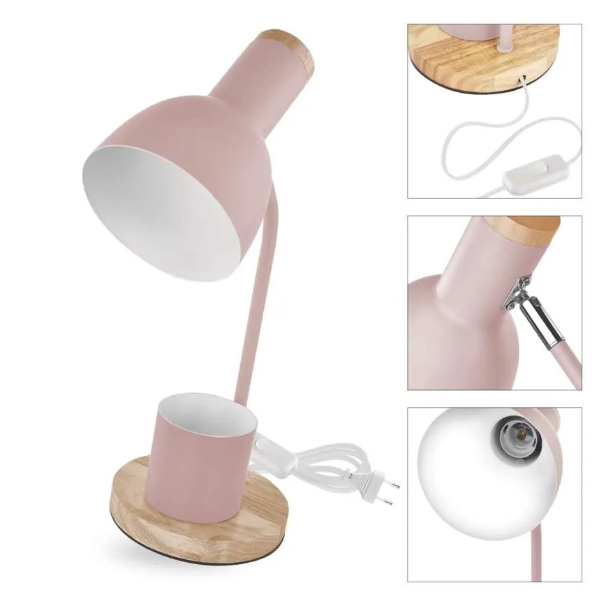 Lampa stołowa POPPY 1xE27/25W/230V różowa