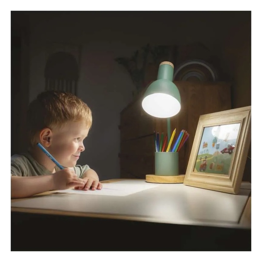 Lampa stołowa POPPY 1xE27/25W/230V zielona