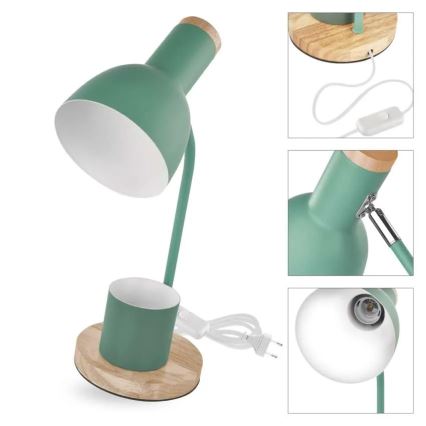 Lampa stołowa POPPY 1xE27/25W/230V zielona
