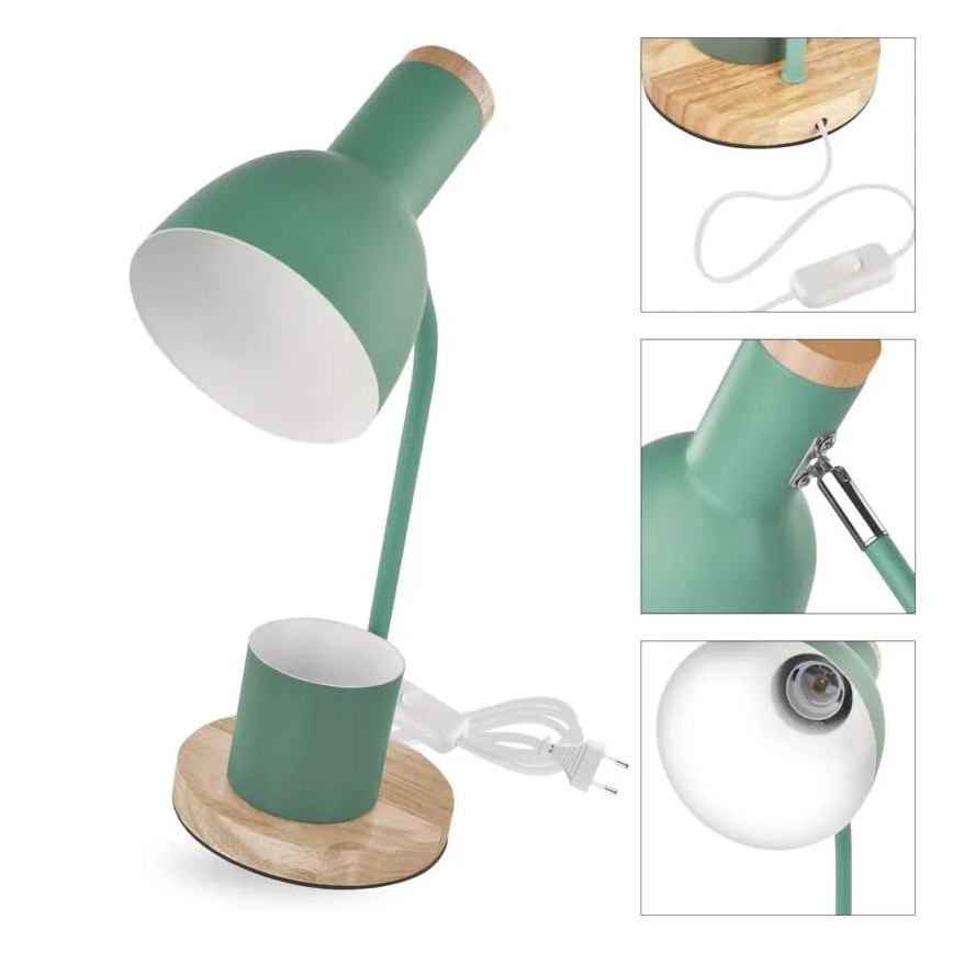 Lampa stołowa POPPY 1xE27/25W/230V zielona