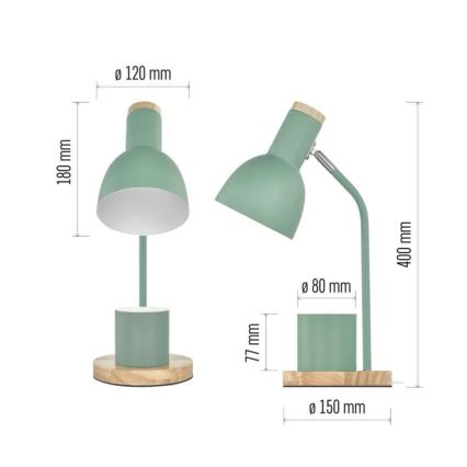 Lampa stołowa POPPY 1xE27/25W/230V zielona