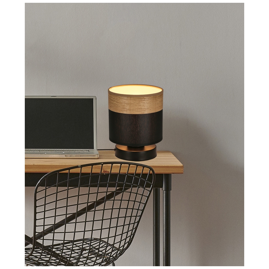Lampa stołowa PORTO 1xE27/60W/230V czarna/brązowa