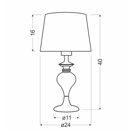 Lampa stołowa PRIMA GOLD 1xE27/60W/230V czarna/złota