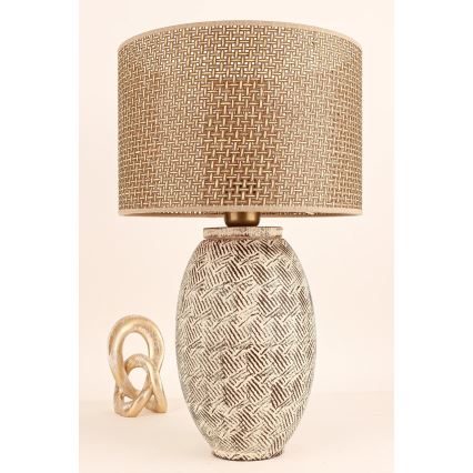 Lampa stołowa RAMZES 1xE27/40W/230V beżowa