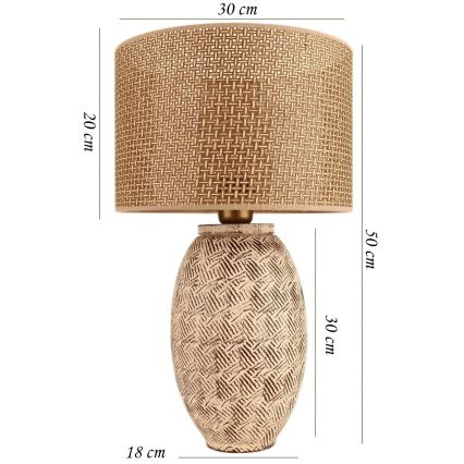 Lampa stołowa RAMZES 1xE27/40W/230V beżowa