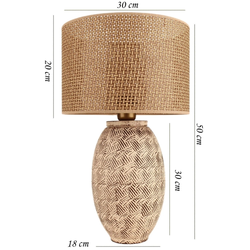 Lampa stołowa RAMZES 1xE27/40W/230V beżowa