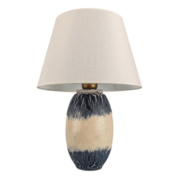 Lampa stołowa RAMZES 1xE27/40W/230V beżowa/niebieska