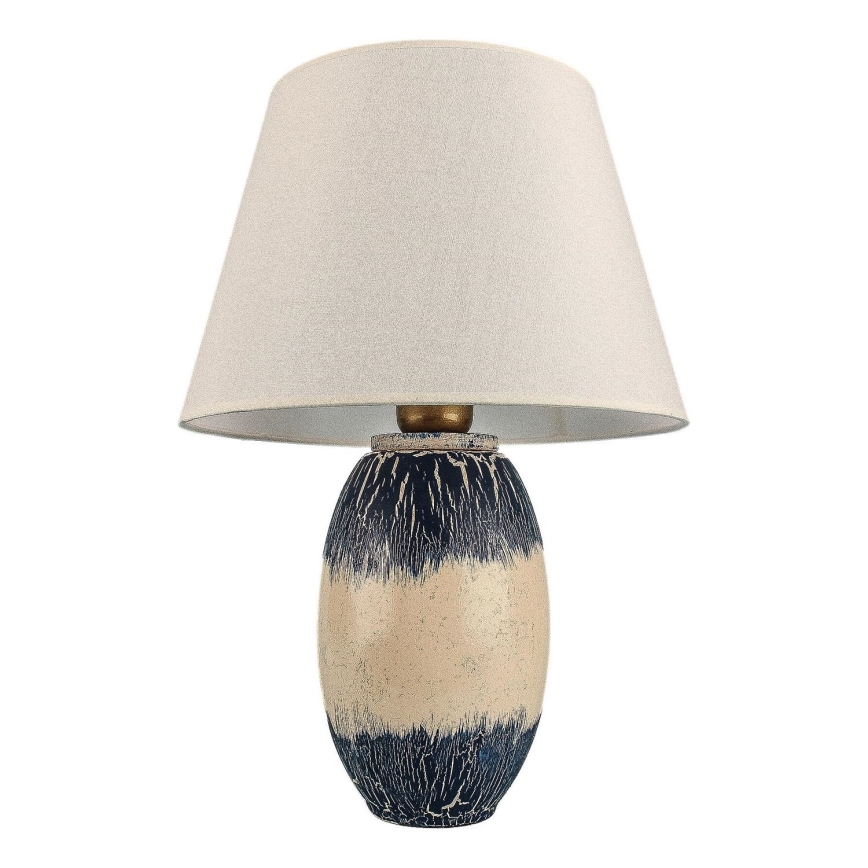 Lampa stołowa RAMZES 1xE27/40W/230V beżowa/niebieska