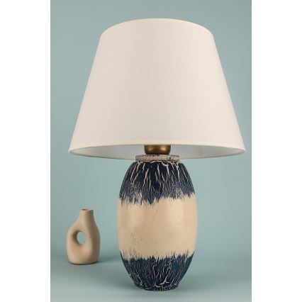 Lampa stołowa RAMZES 1xE27/40W/230V beżowa/niebieska