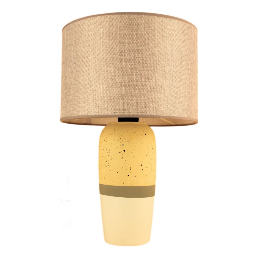 Lampa stołowa RAMZES 1xE27/40W/230V beżowa/żółta