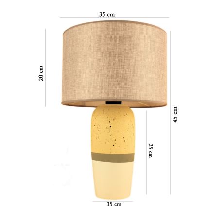 Lampa stołowa RAMZES 1xE27/40W/230V beżowa/żółta