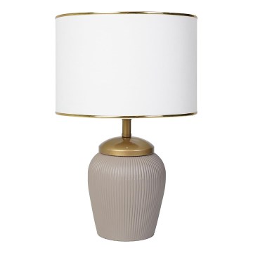 Lampa stołowa RAMZES 1xE27/40W/230V biała/beżowa