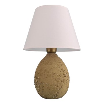 Lampa stołowa RAMZES 1xE27/40W/230V biała/brązowa