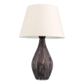 Lampa stołowa RAMZES 1xE27/40W/230V biała/brązowa