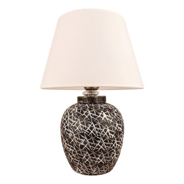 Lampa stołowa RAMZES 1xE27/40W/230V biała/czarna